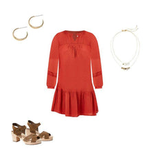 Load image into Gallery viewer, Dotted Lacy Ruffle Swing Dress