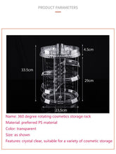 Load image into Gallery viewer, Transparent Acrylic Rotating Makeup Organizer Case