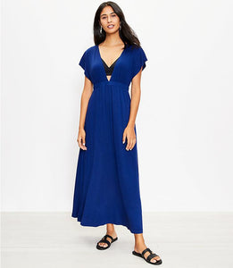 Beach Flutter Sleeve Midi Dress