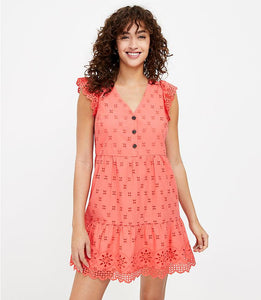 Eyelet Tiered Swing Dress