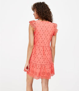 Eyelet Tiered Swing Dress