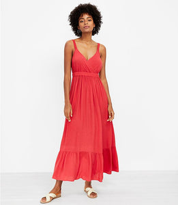 Beach Ruched Strap Maxi Dress