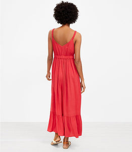 Beach Ruched Strap Maxi Dress