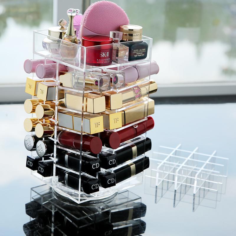 Rotating Acrylic Lipstick Organizer Storage Case