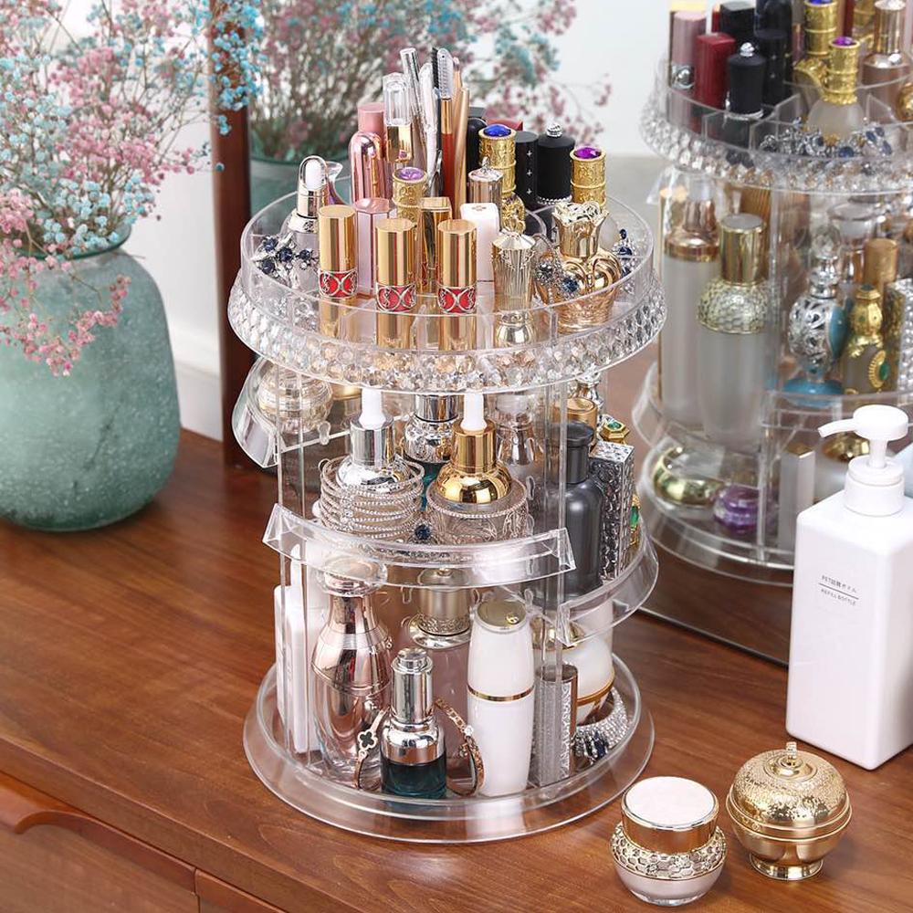 Transparent Acrylic Rotating Makeup Organizer Case