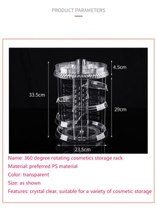 Transparent Acrylic Rotating Makeup Organizer Case